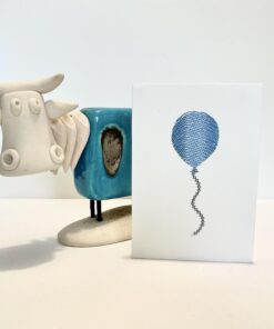Blue Balloon Embroidered Card
