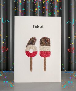 Fab at 60 Embroidered Card